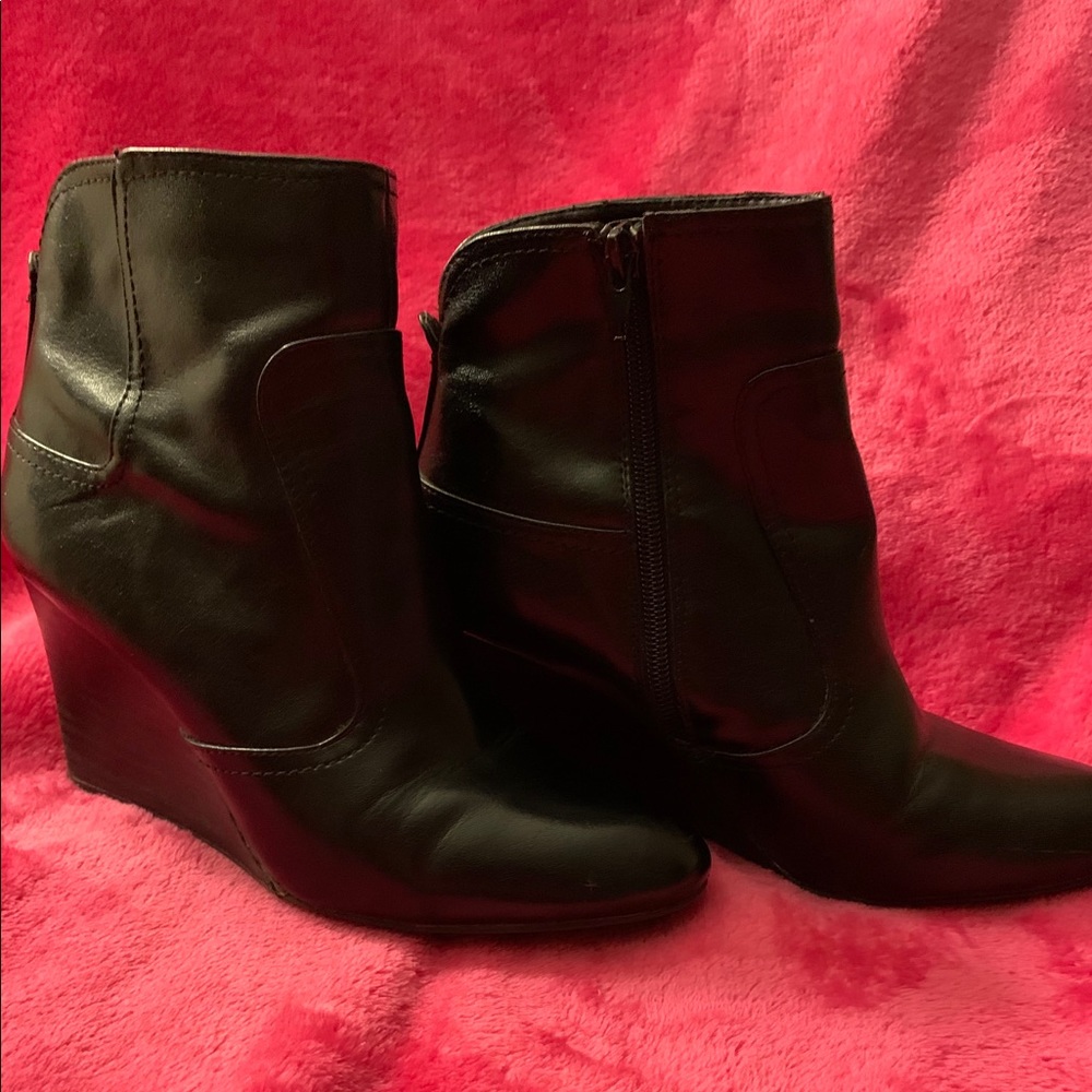 Nine West Black Wedge Booties